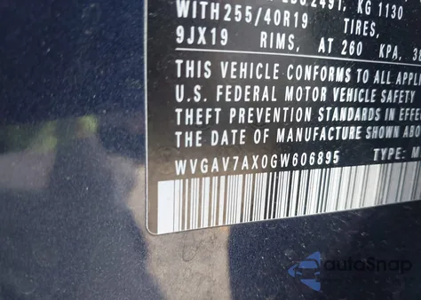 2016 Volkswagen Tiguan R-Line z USA, uszkodzony, nr VIN WVGAV7AX0GW606895